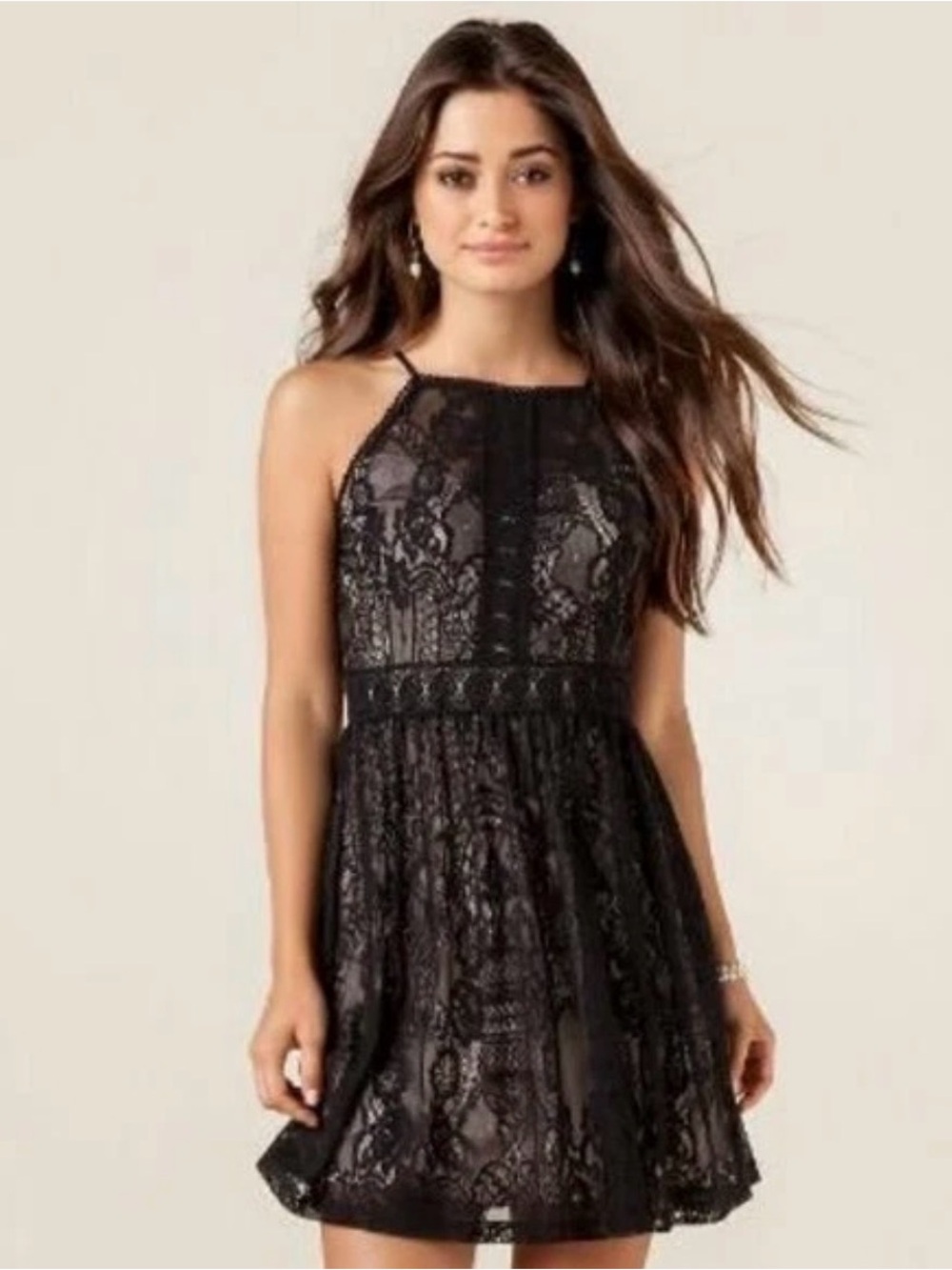 Francesca's Black Lace Dress